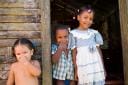 Children on front step